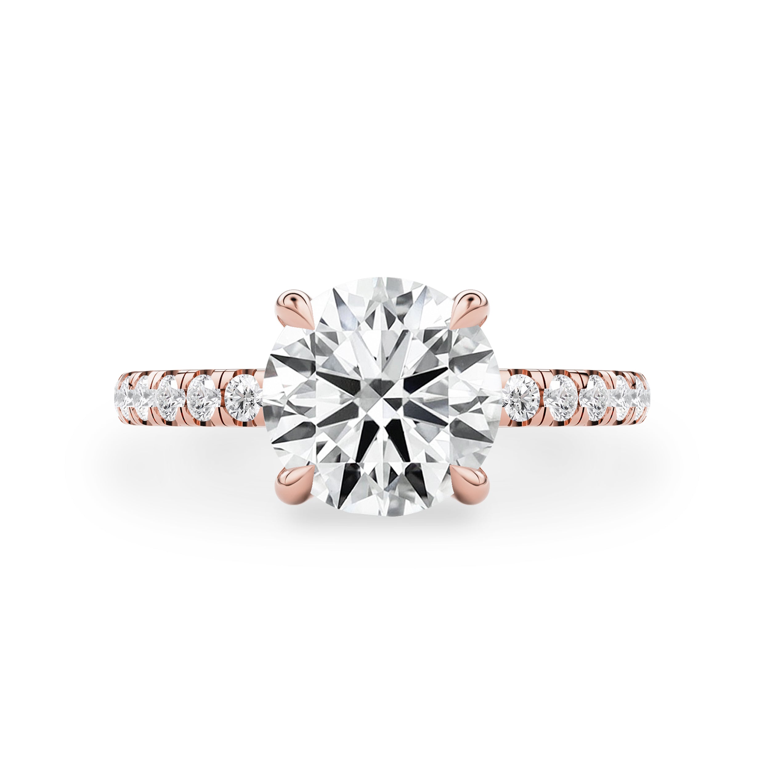 Lily Round Double Hidden Halo Engagement Ring, Moissanite//Lab Diamond