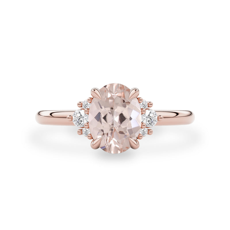 Rosy Camellia Natural Morganite Engagement Ring