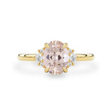 Rosy Camellia Natural Morganite Engagement Ring