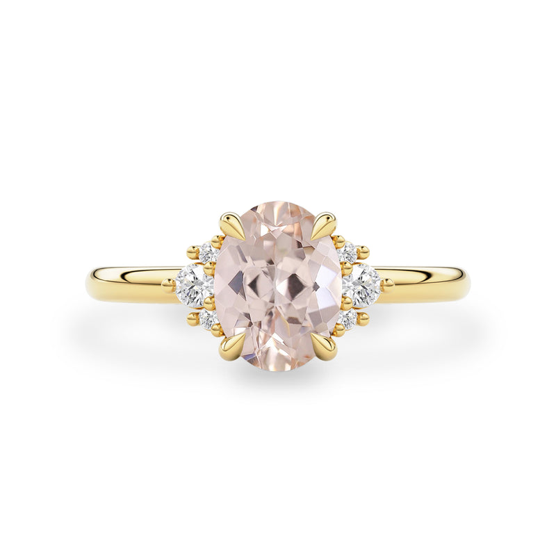 Rosy Camellia Natural Morganite Engagement Ring