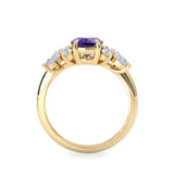 Oval Amethyst Anna's Dream Cluster Engagement Ring, Oval Brilliant With Marquise