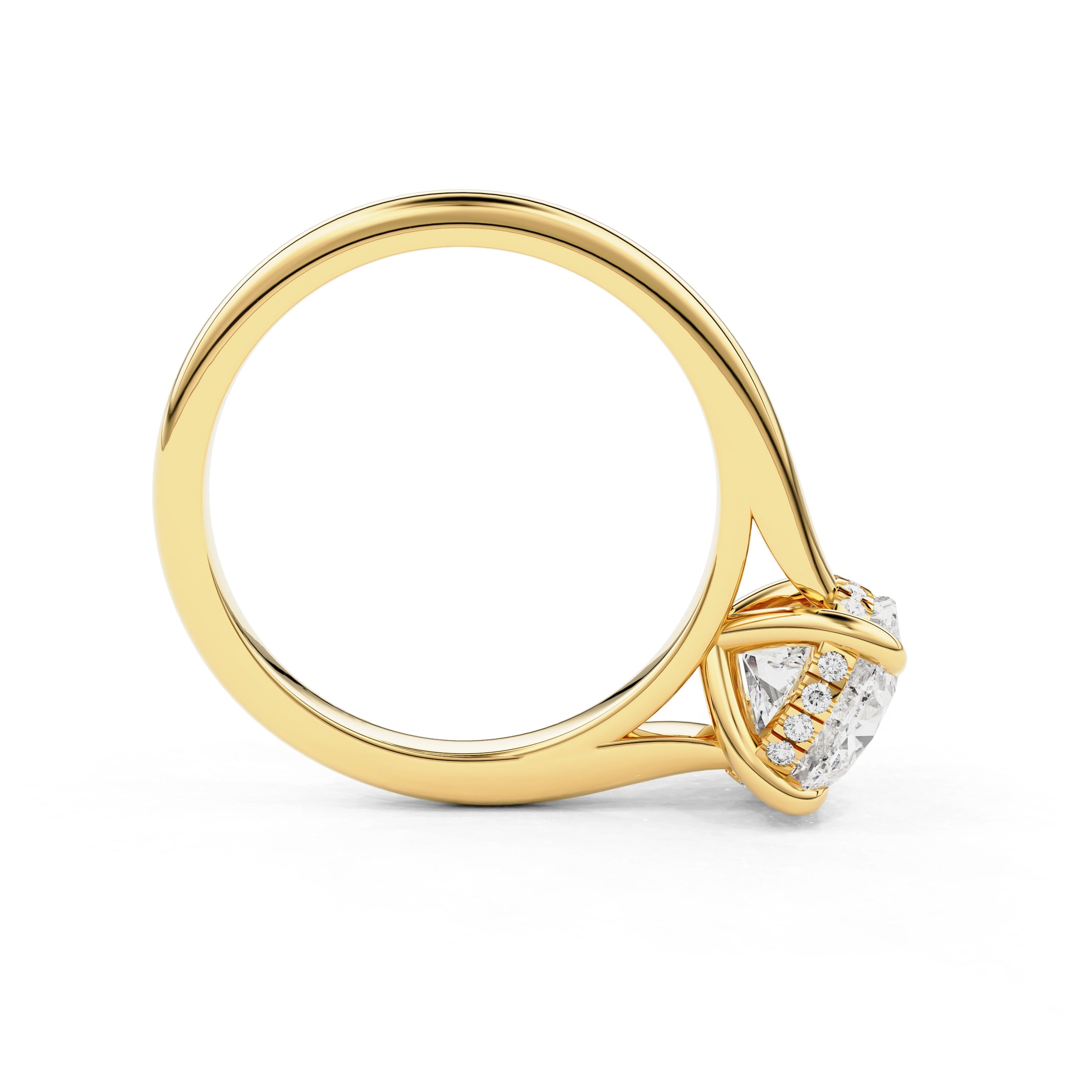 Ivy Round Cut Hidden Halo Solitaire Engagement Ring, Moissanite/Lab Grown Diamond