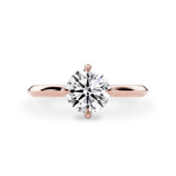 Jodie Compass Round Hidden Halo Engagement Ring, Moissanite/Lab Diamond