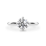 Jodie Compass Round Hidden Halo Engagement Ring, Moissanite/Lab Diamond