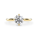 Jodie Compass Round Hidden Halo Engagement Ring, Moissanite/Lab Diamond