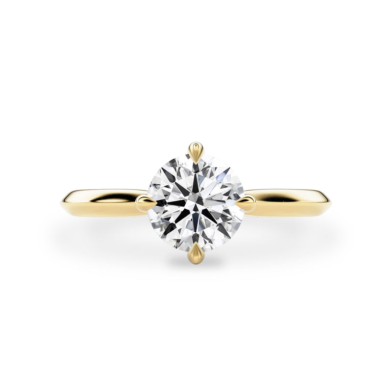 Jodie Compass Round Hidden Halo Engagement Ring, Moissanite/Lab Diamond