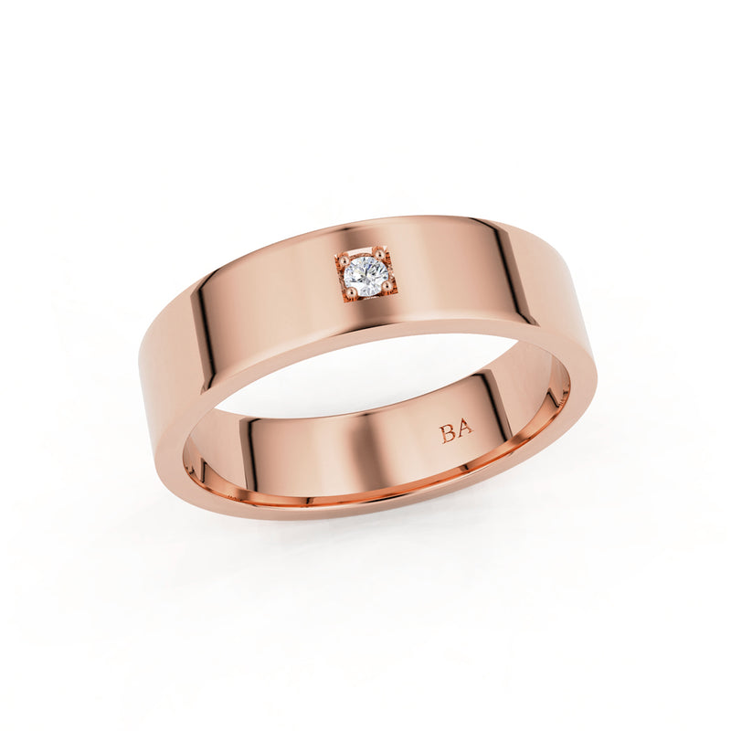 5.5mm Single Bright Cut Forever Wedding Band, 14k Gold