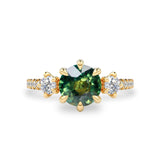 Ariel Sapphire Three Stone Engagement Ring, Natural Sapphire & Diamond
