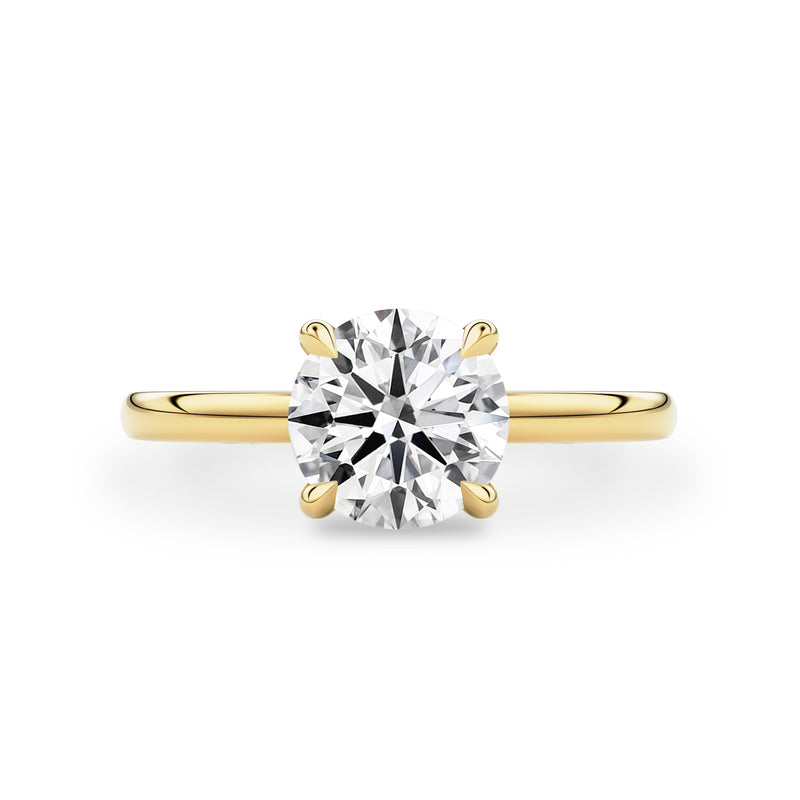 Amelia Round Hidden Halo Engagement Ring, High Set