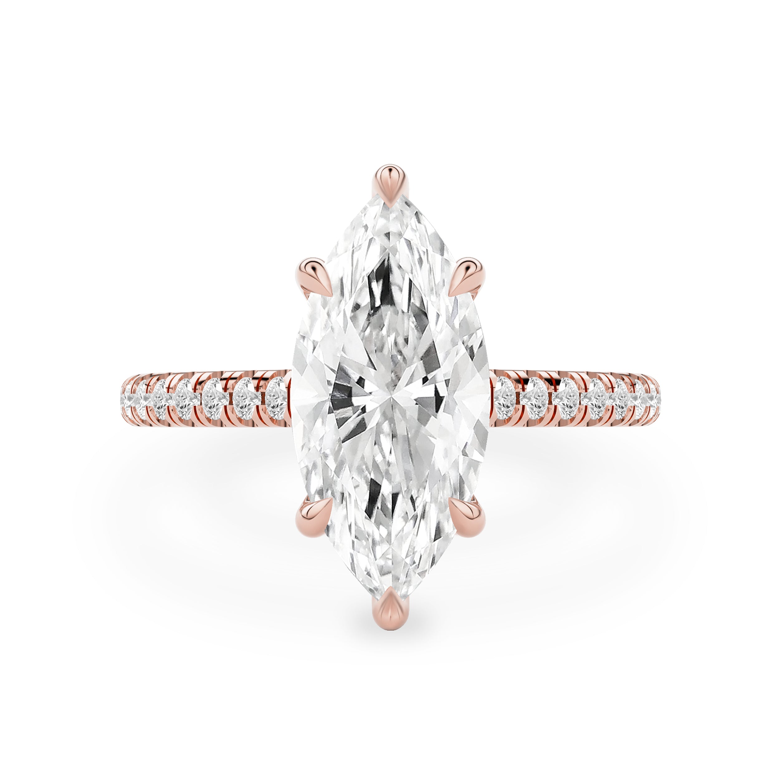 Riley Marquise Hidden Halo Engagement Ring, Moissanite/Lab Grown Diamond