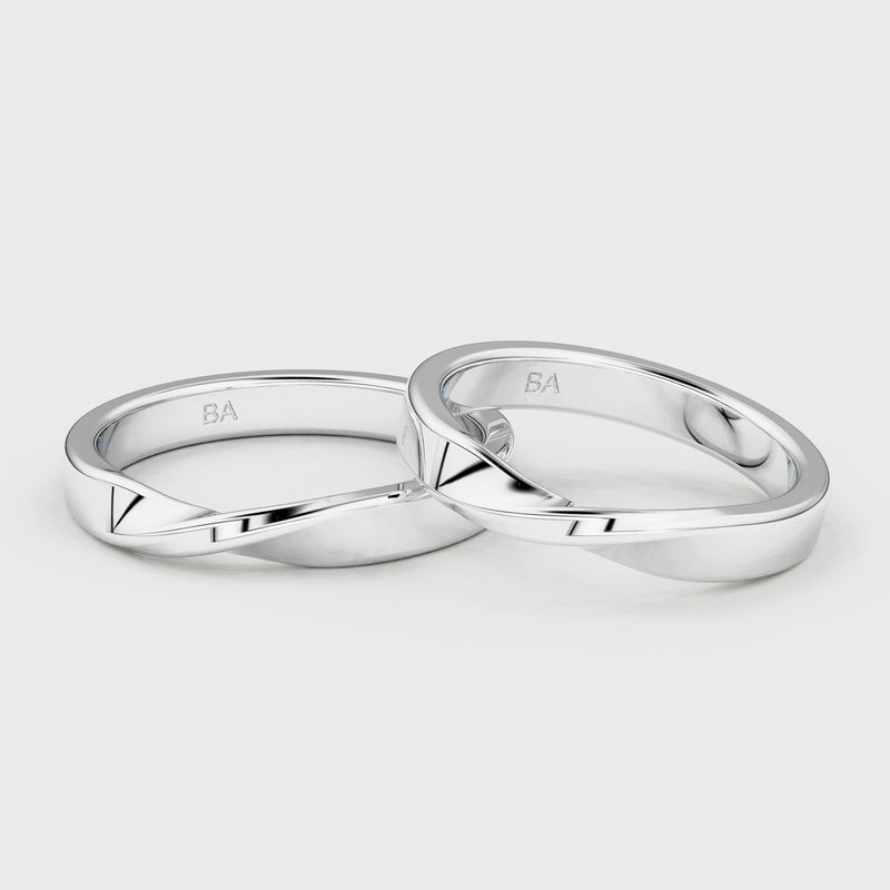 Love Gift - Sterling Silver Infinity Love Wedding Band Set