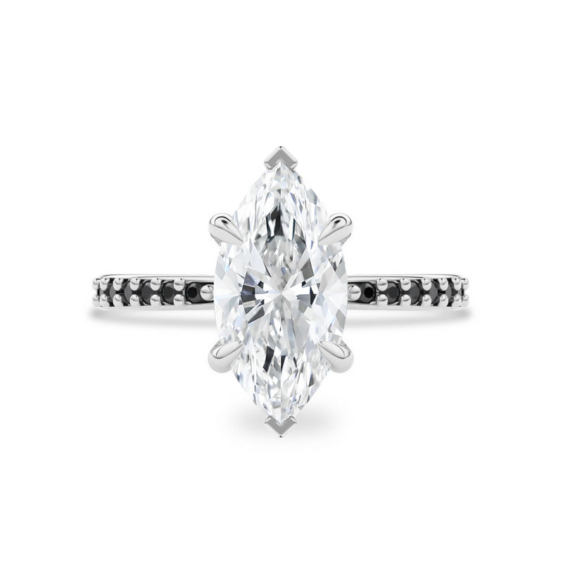 Beloved Marquise Cut Solitaire Engagement Ring, Moissanite/Lab Diamond