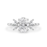 Oval Wings of Love Cluster Marquise Engagement Ring