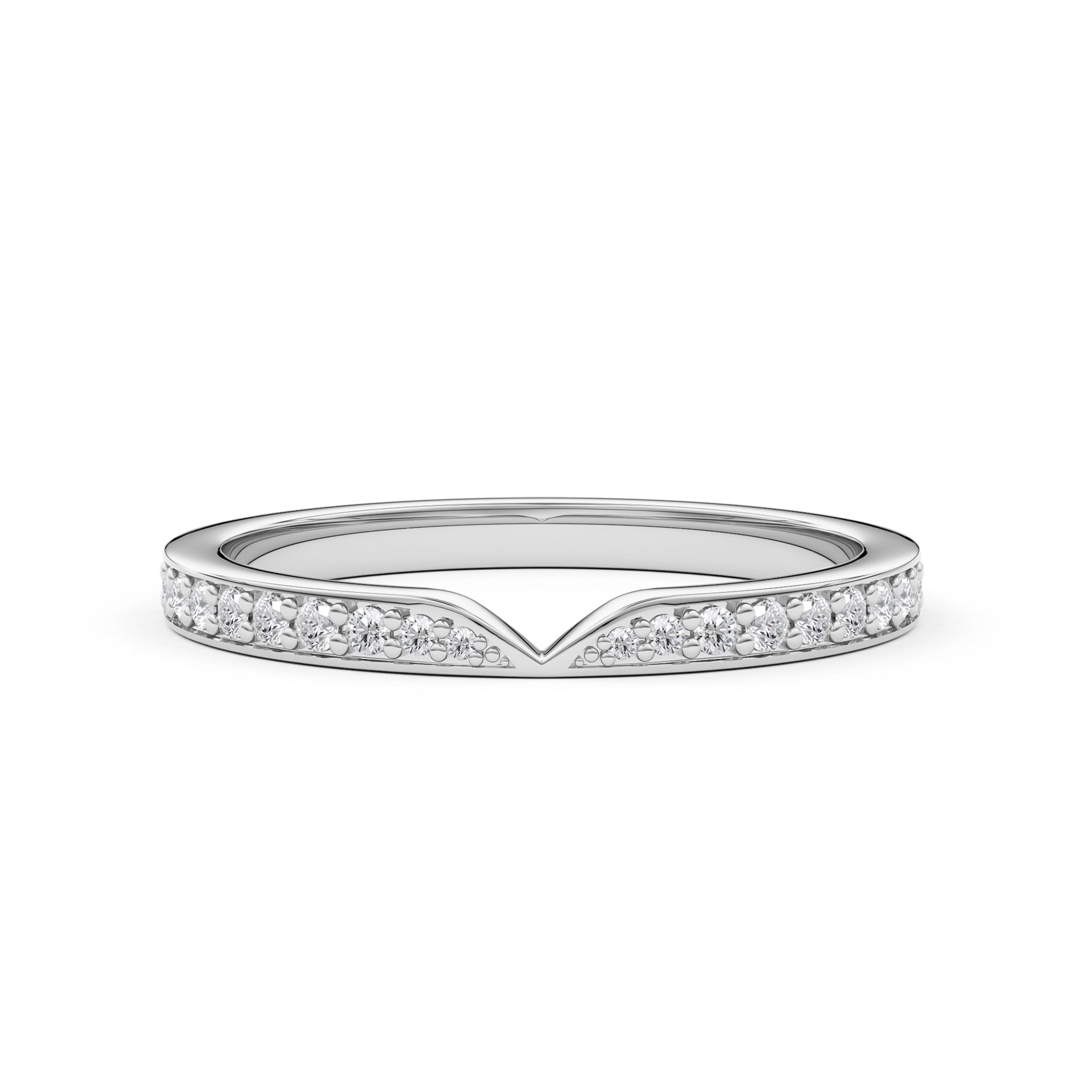 Straight Pinched Round Half Eternity Ring