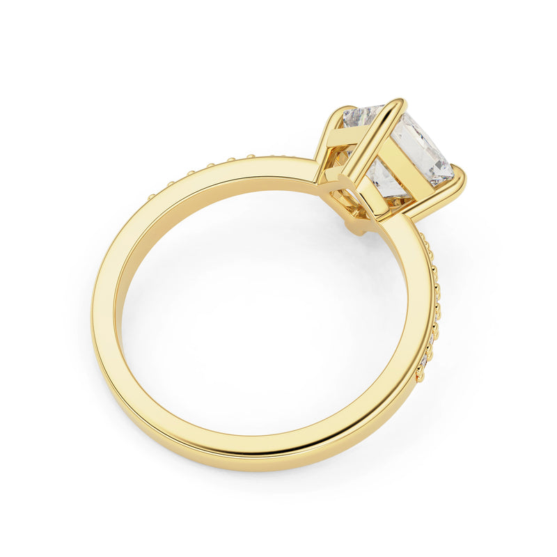 Beloved Asscher Cut Solitaire Engagement Ring, Compass Oriented