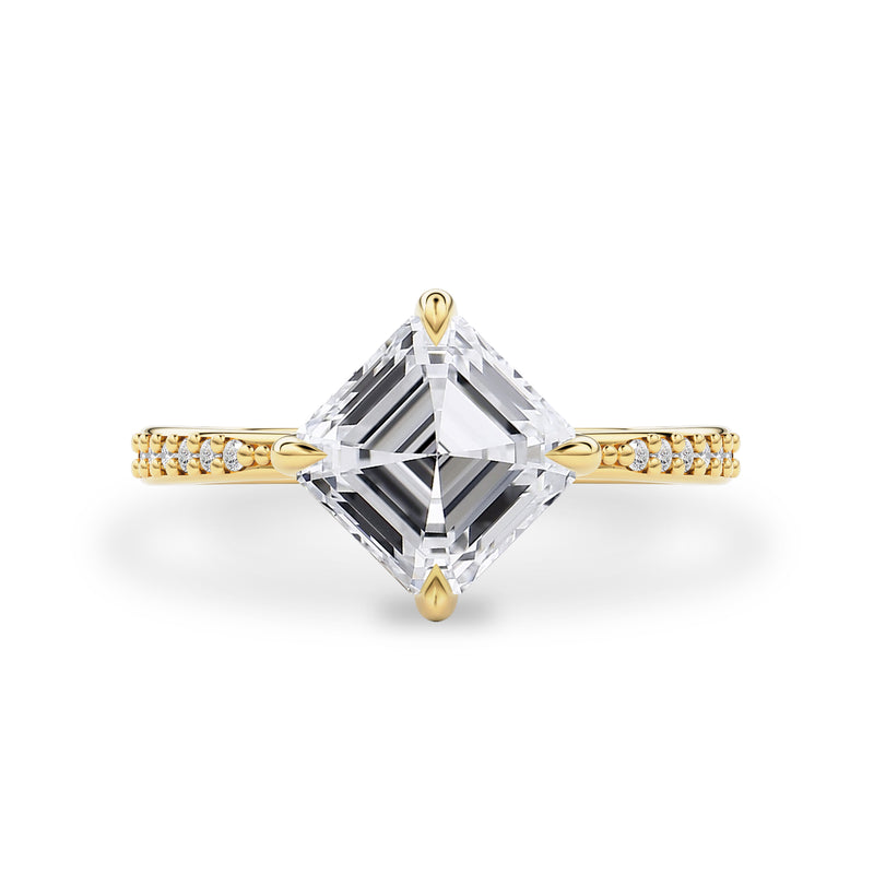 Beloved Asscher Cut Solitaire Engagement Ring, Compass Oriented