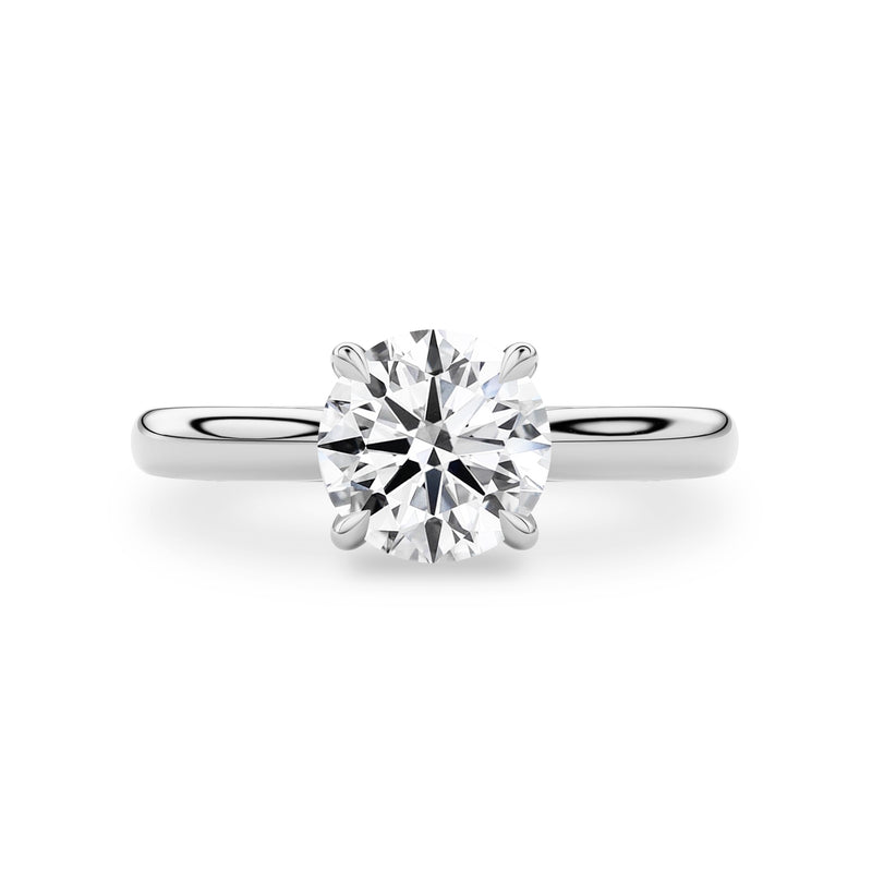 Claire Solitaire Cathedral Engagement Ring, Moissanite/Lab Grown Diamond