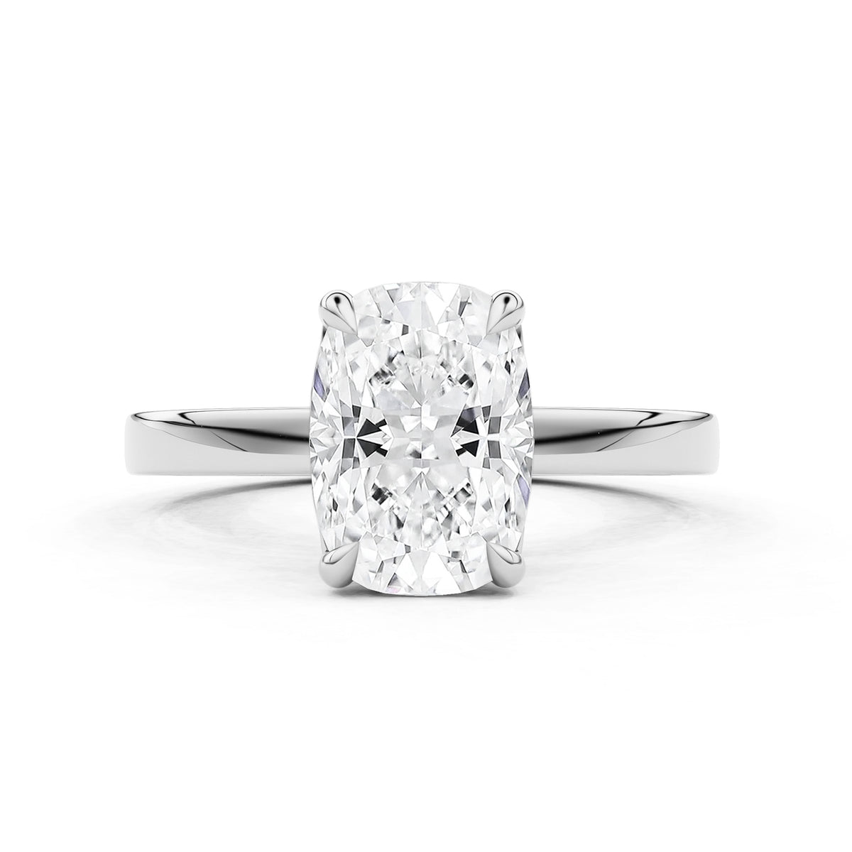 Serelle Elongated Cushion Cut Raised Hidden Halo Engagement Ring