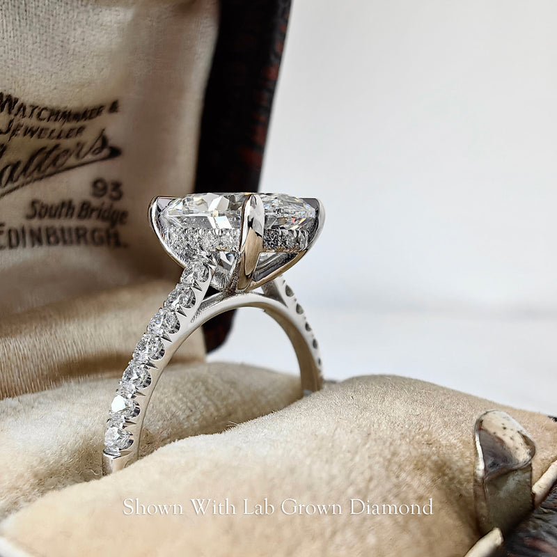 Riley Oval Hidden Halo Engagement Ring, Accents