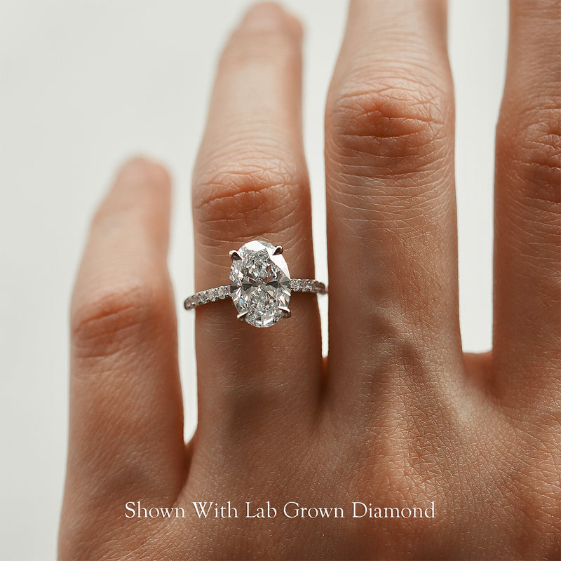 Riley Rings Riley Oval Hidden Halo Engagement Ring, Accents | Bellisa Jewellery