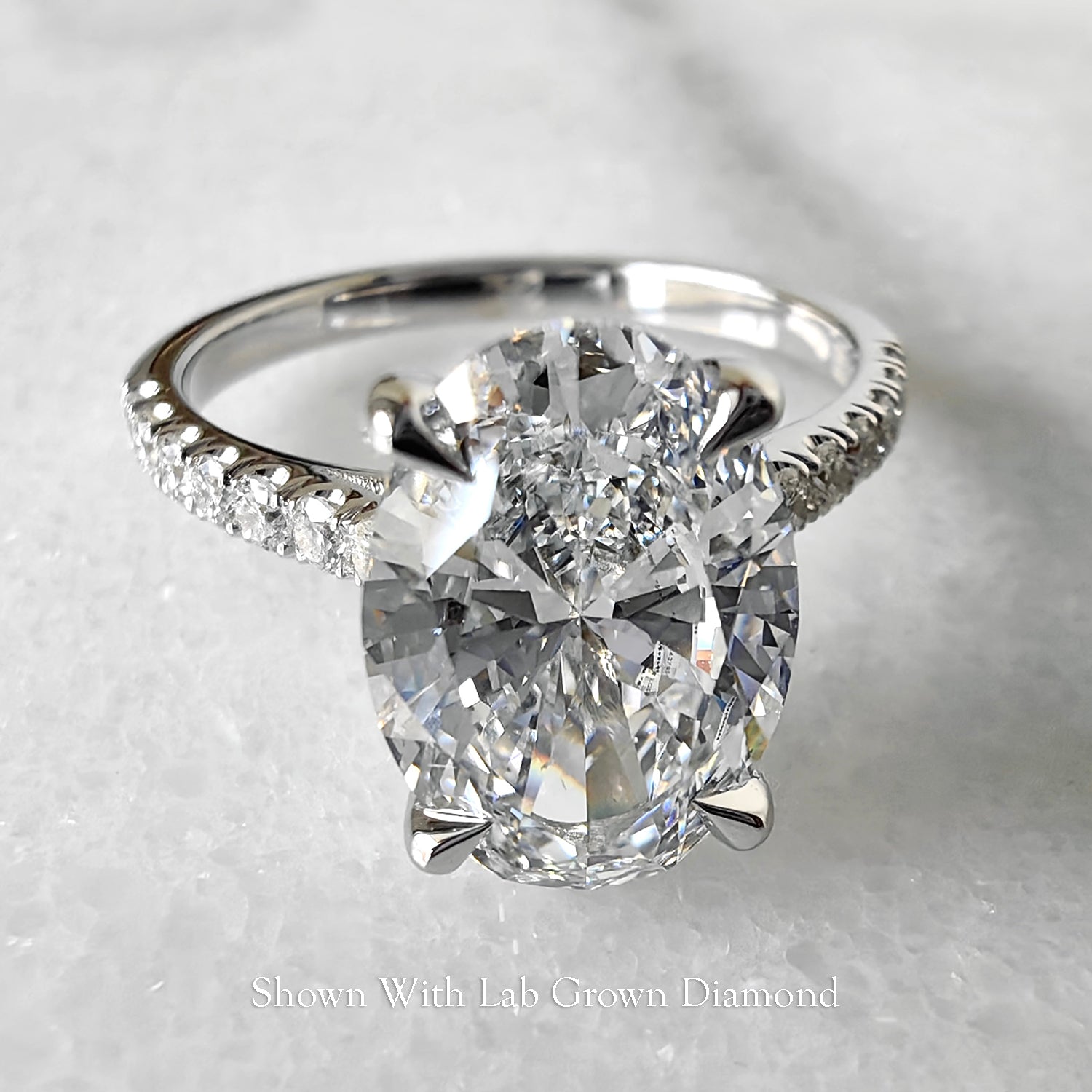 Riley Rings Riley Oval Hidden Halo Engagement Ring, Accents | Bellisa Jewellery