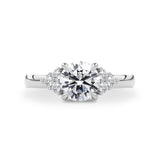 Gracious Dream Round Cathedral Engagement Ring, High Set