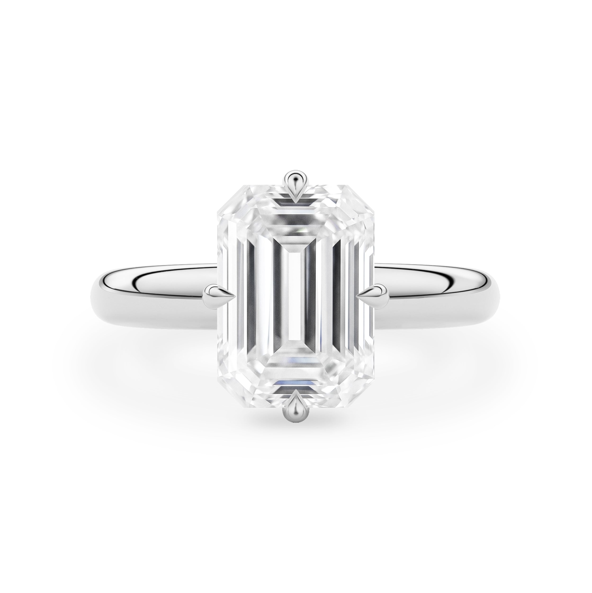 Eleanor Old Mine Emerald Moissanite Solitaire Engagement Ring