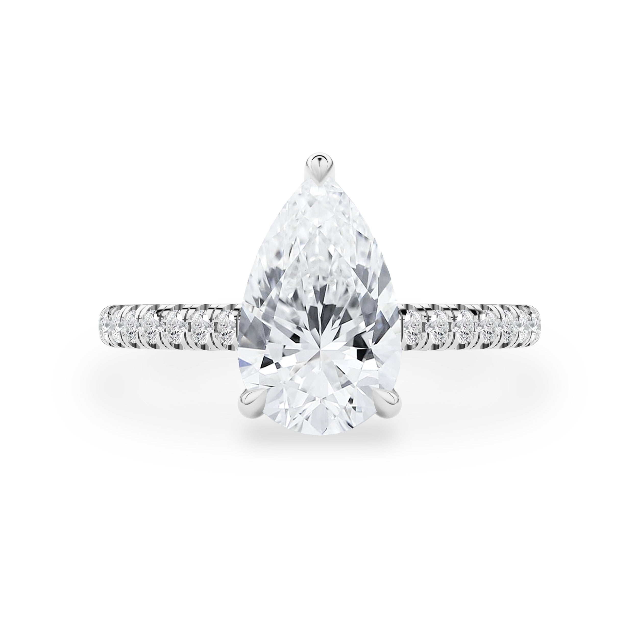 Riley Pear Hidden Halo Engagement Ring, Moissanite/Lab Grown Diamond