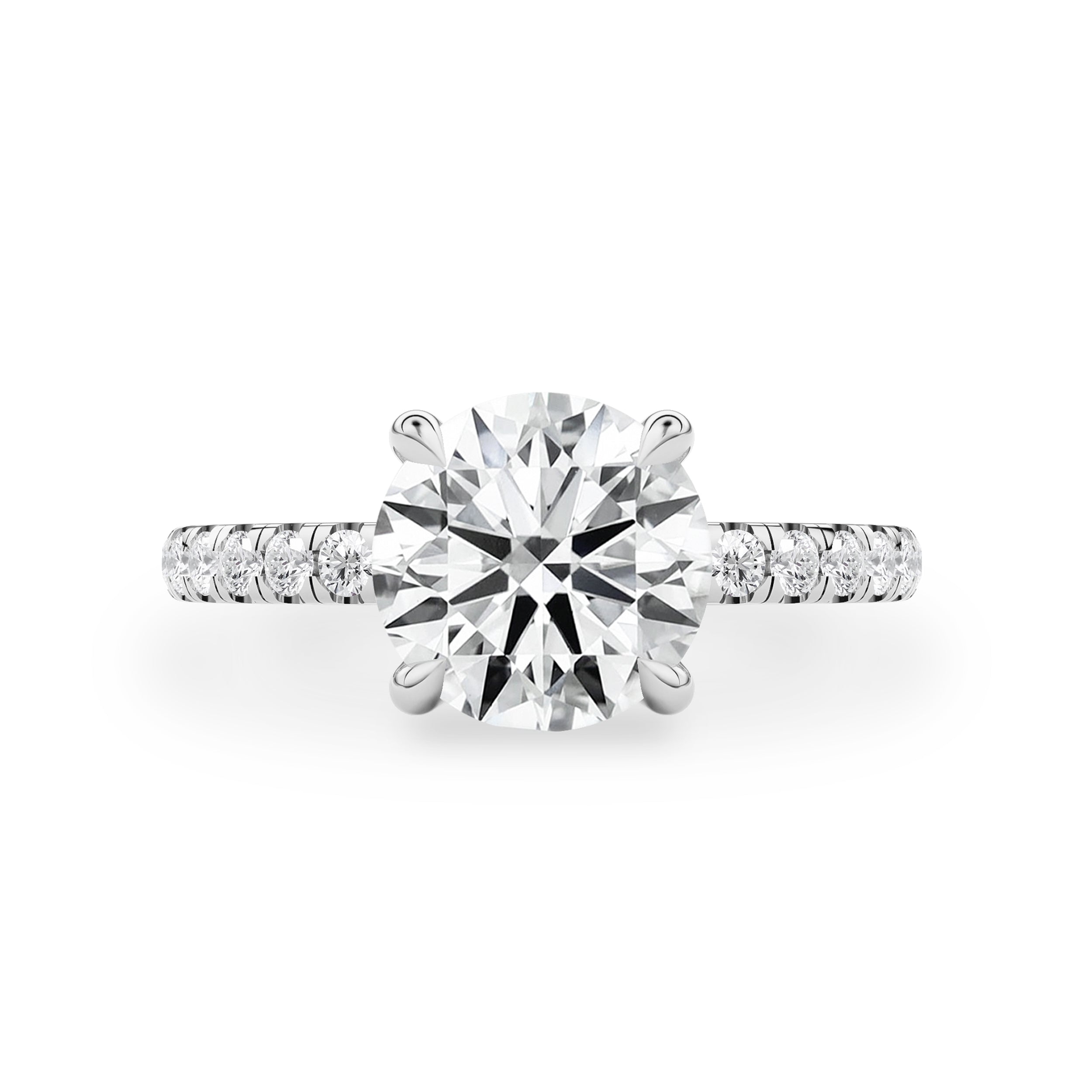 Lily Round Double Hidden Halo Engagement Ring, Moissanite//Lab Diamond