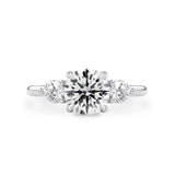 Sofia Round Three Stone Engagement Ring, Moissanite/Lab Grown Diamond