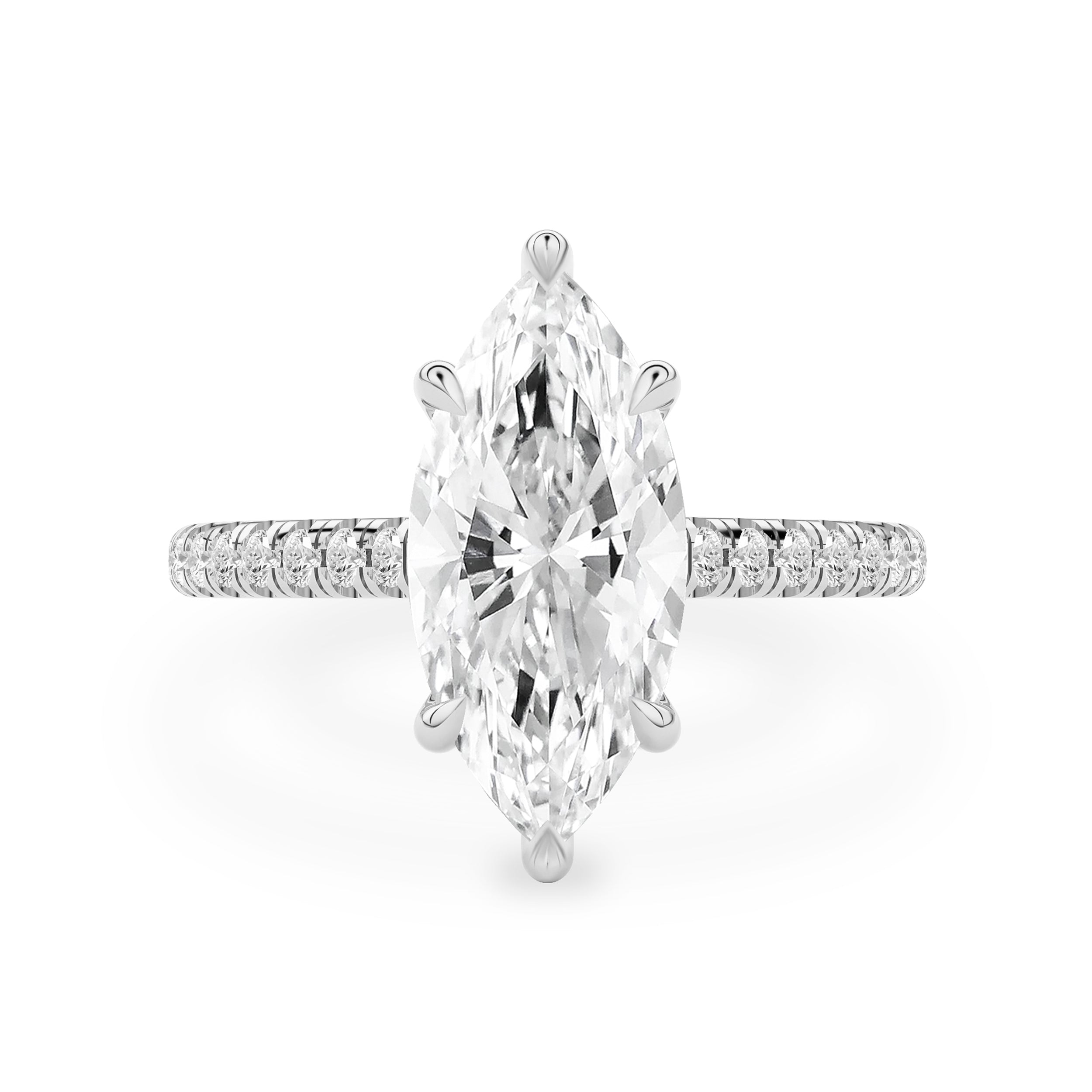 Riley Marquise Hidden Halo Engagement Ring, Moissanite/Lab Grown Diamond