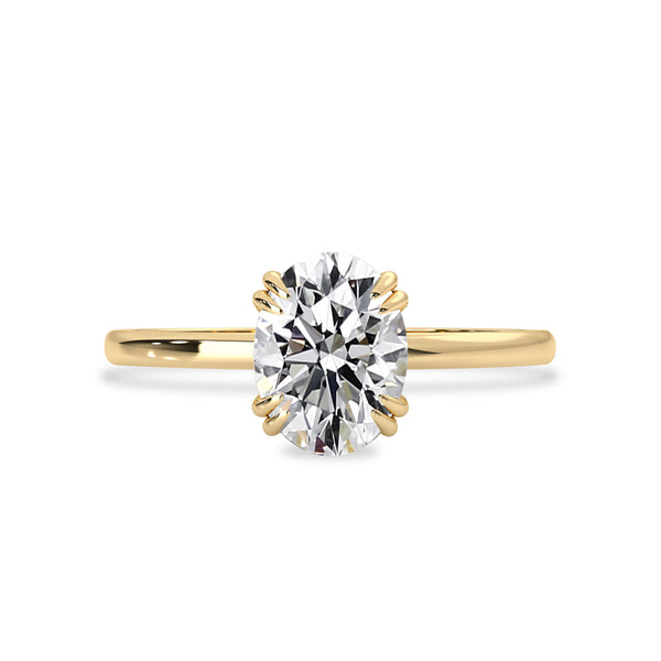  Oval Moissanite Double Claw Engagement Ring
