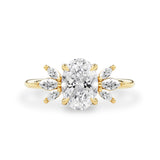 Oval Wings of Love Cluster Marquise Engagement Ring