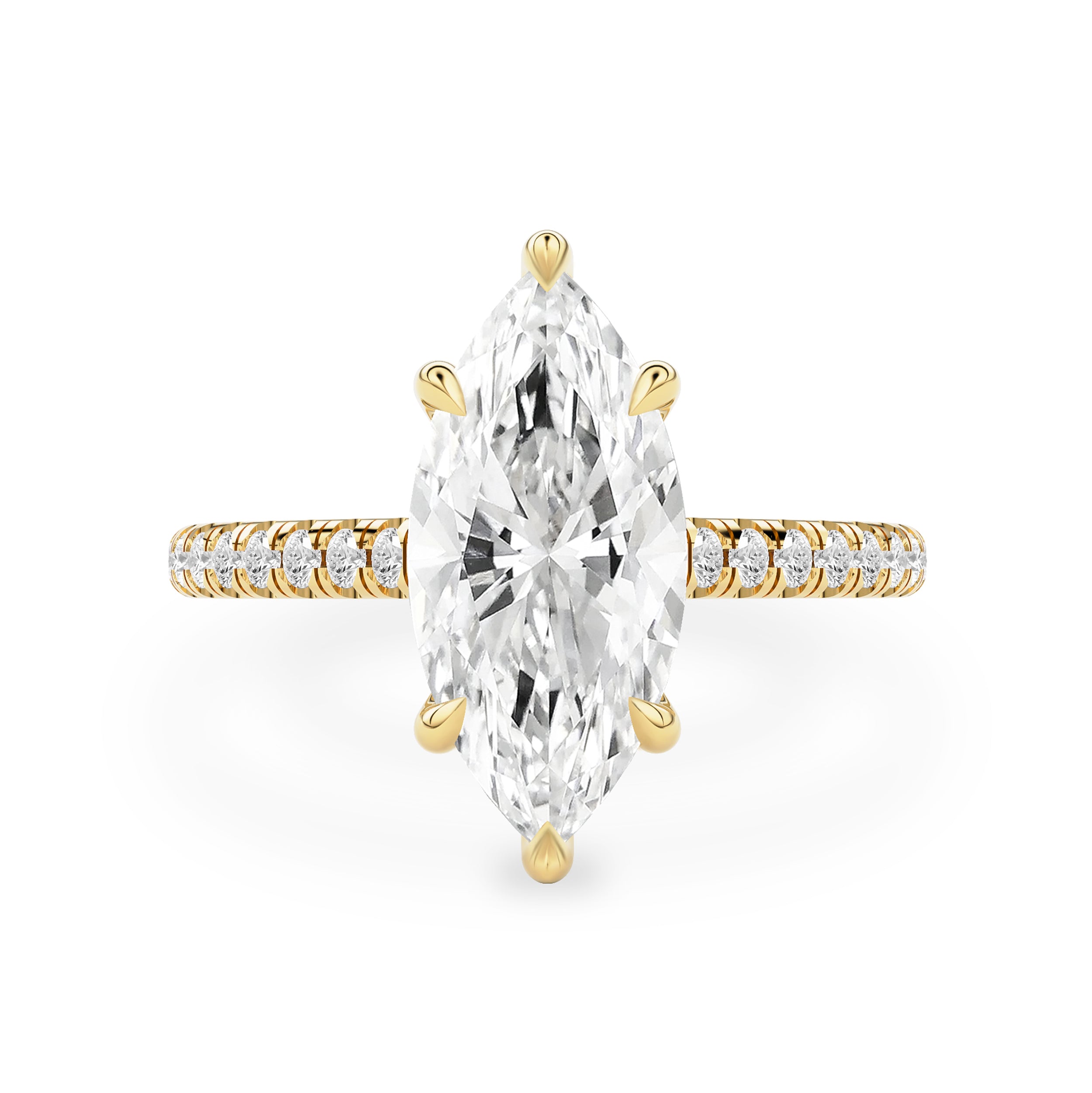 Bespoke #9188 - Custom Marquise Riley Cathedral Engagement Ring, Petal Gallery & Pavé Bridge