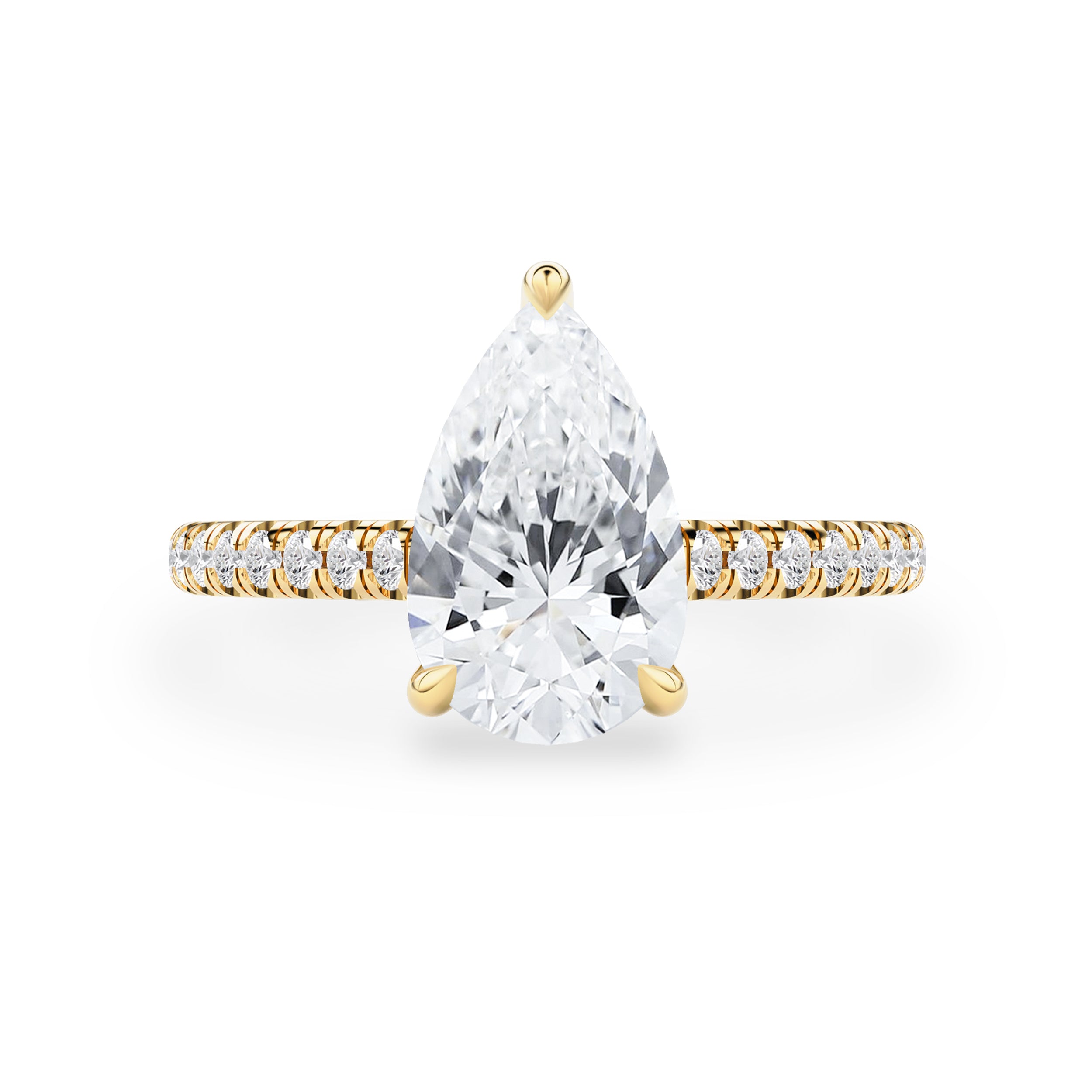 Riley Pear Hidden Halo Engagement Ring, Moissanite/Lab Grown Diamond