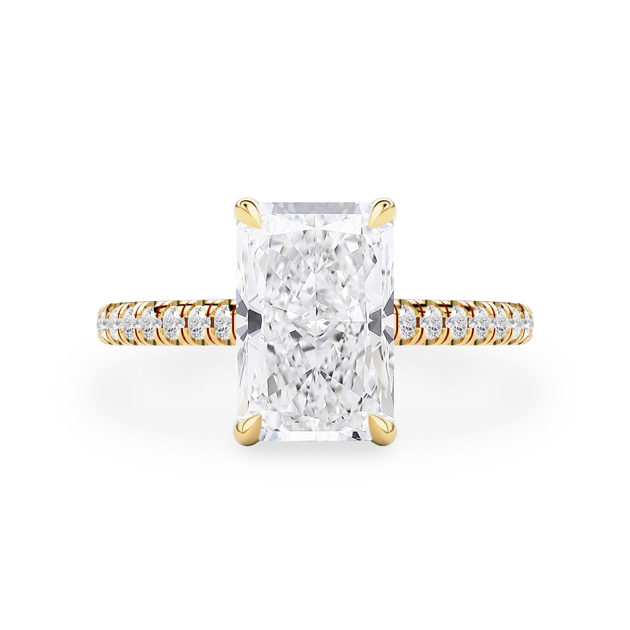 Riley Radiant Hidden Halo Engagement Ring, Moissanite/Lab Grown Diamond