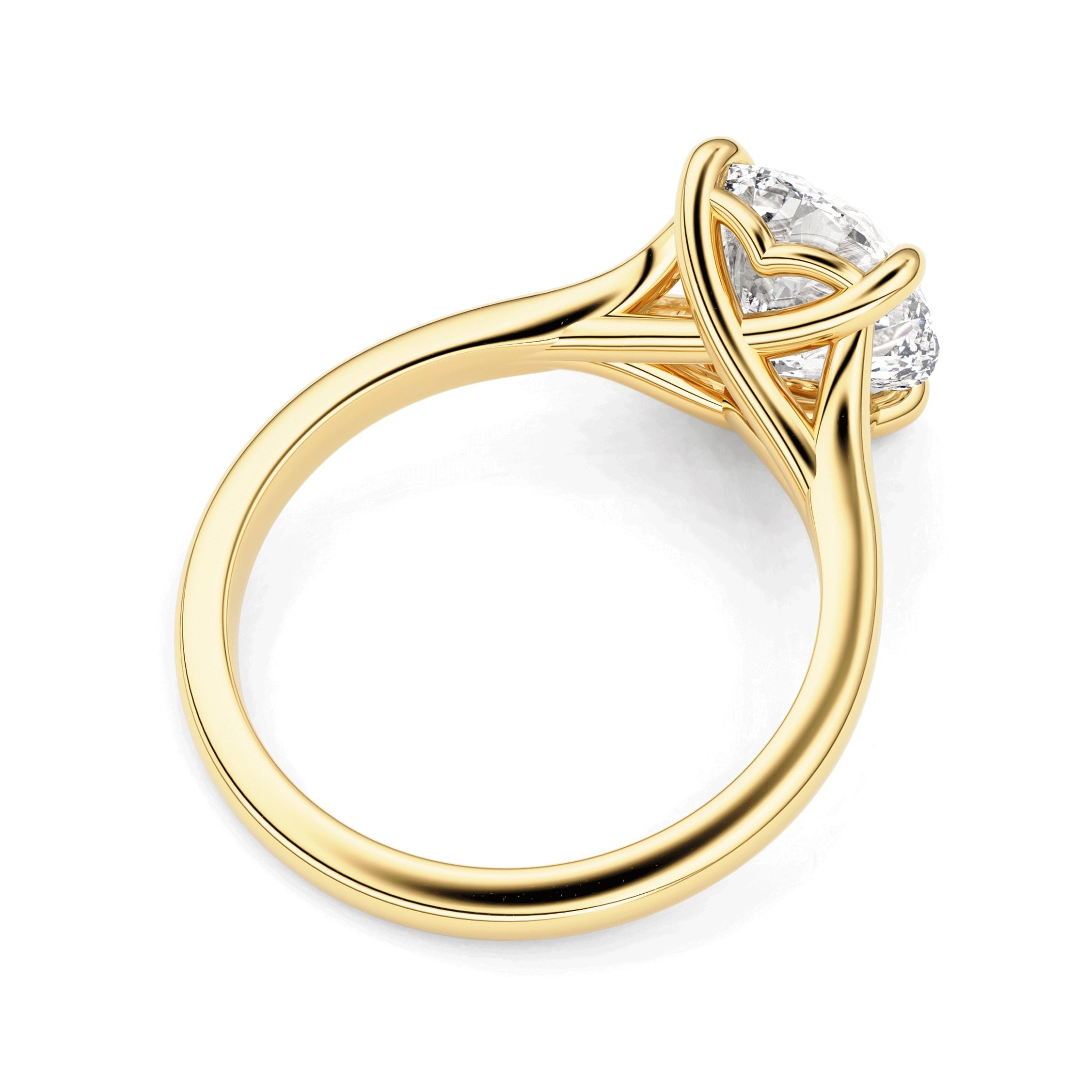 Juniper Round Trellis Solitaire Engagement Ring, Moissanite/Lab Grown Diamond