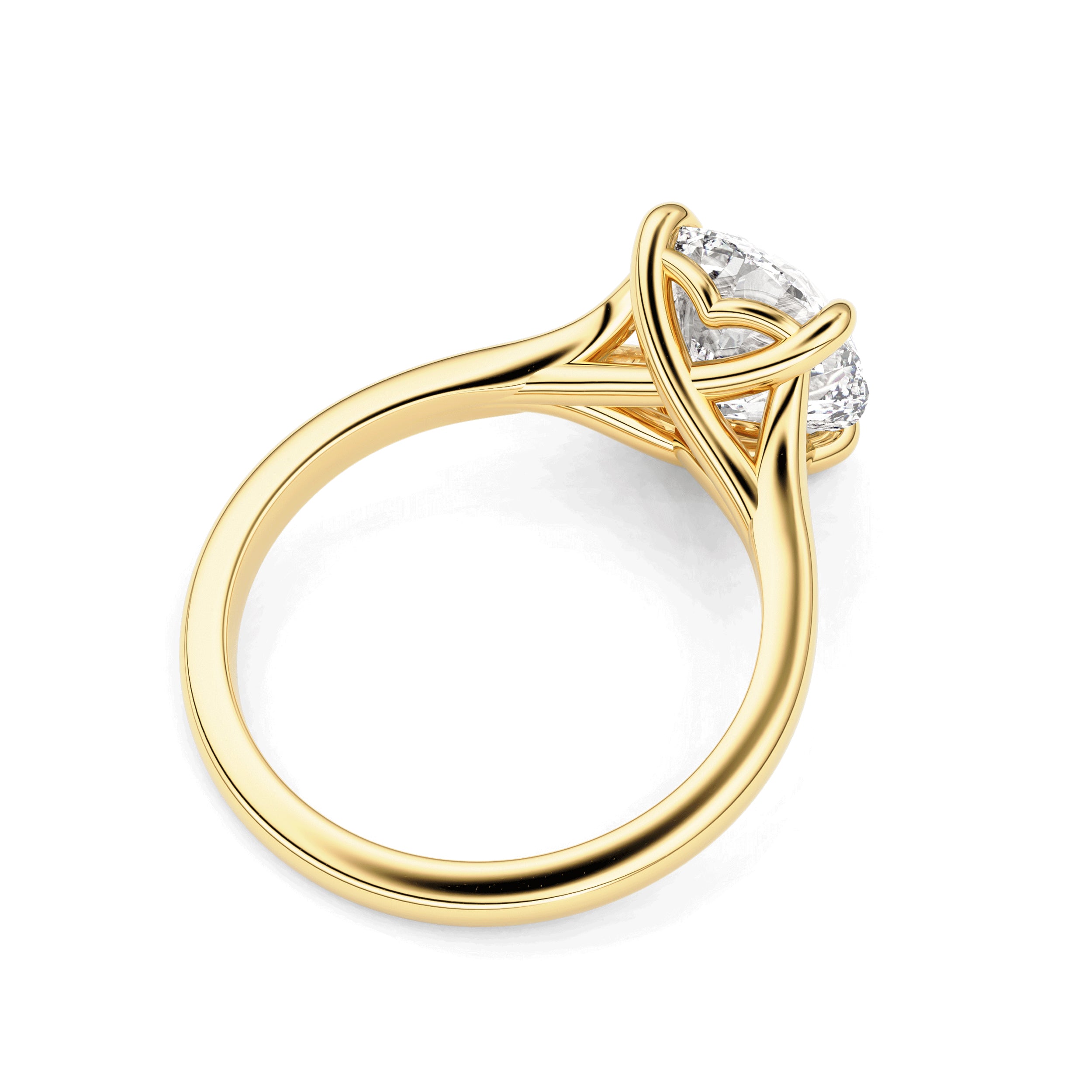 Juniper Round Trellis Solitaire Engagement Ring, Moissanite/Lab Grown Diamond