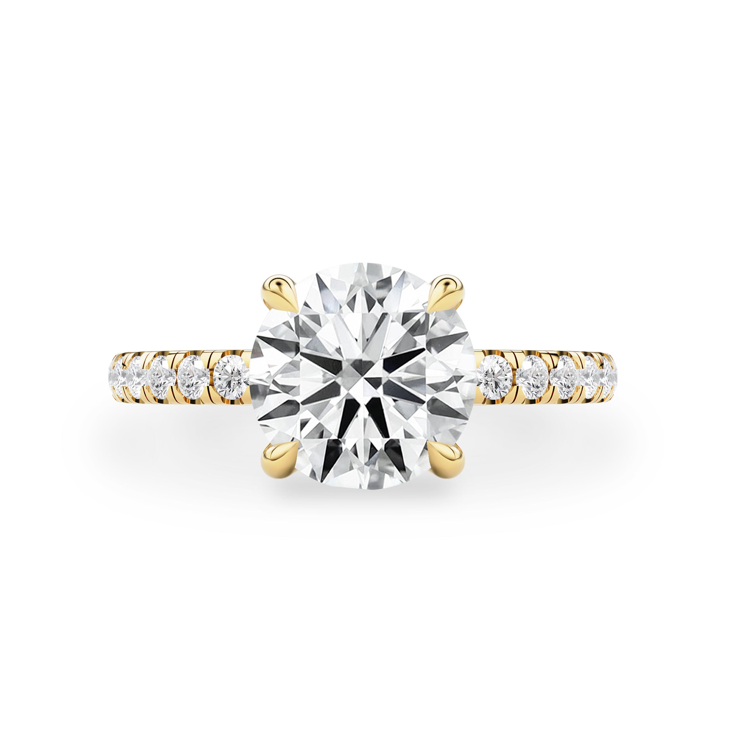 Lily Round Double Hidden Halo Engagement Ring, Moissanite//Lab Diamond