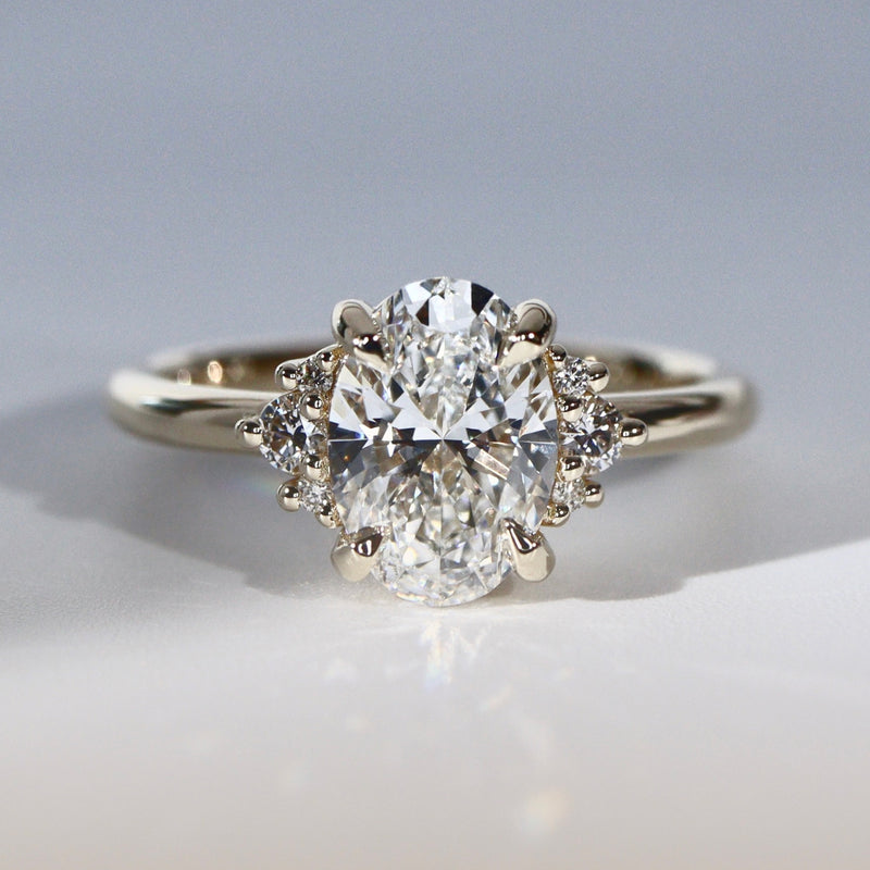 Banff Oval Solitaire Engagement Ring, Oval with Round Brilliant