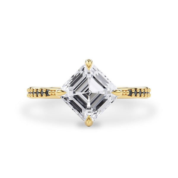 Beloved Asscher Cut Solitaire Engagement Ring, Compass Oriented