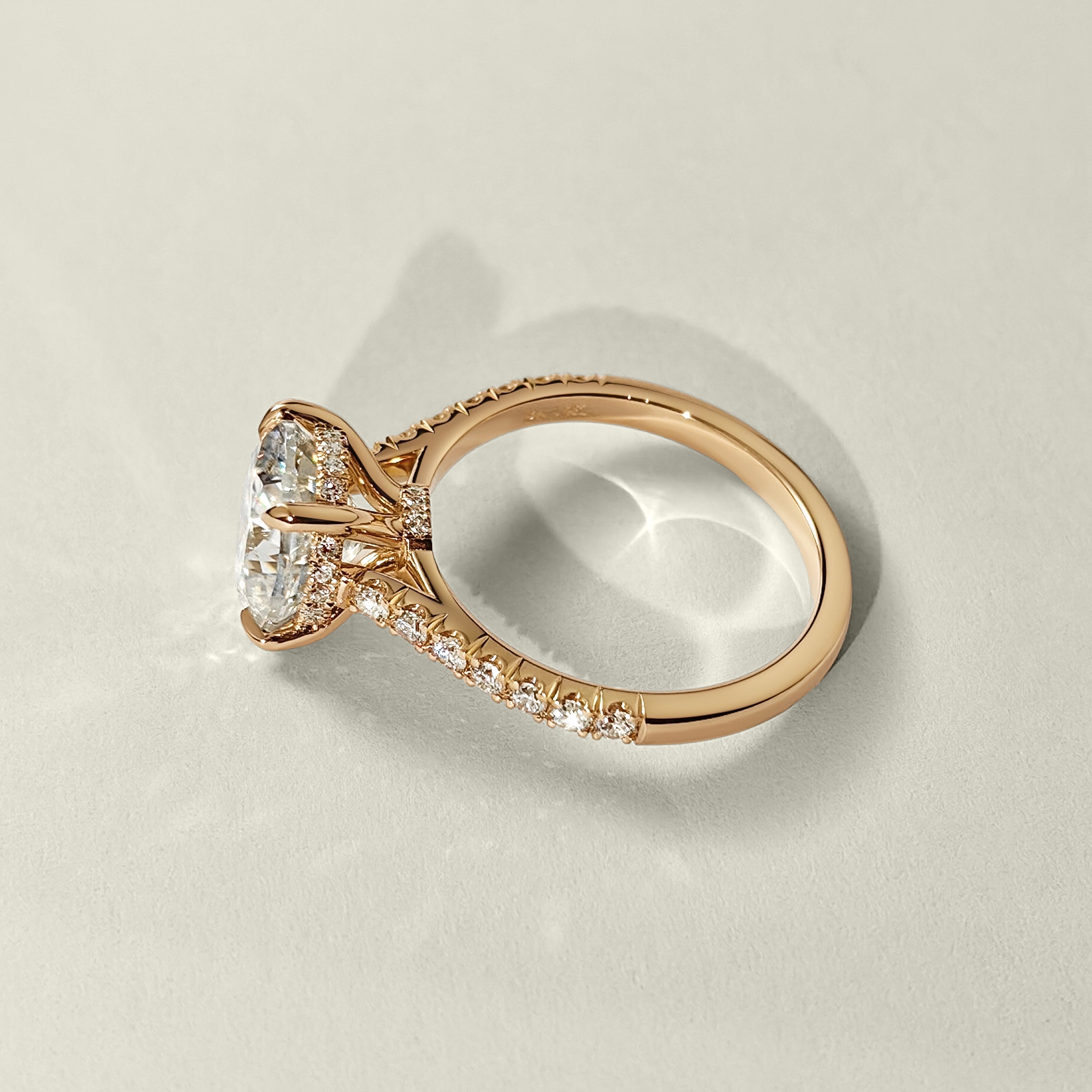 Lily Oval Double Hidden Halo Cathedral Engagement Ring