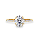 Oval Moissanite Double Claw Solitaire Engagement Ring