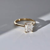 Vera Emerald Cut Solitaire Engagement Ring, Moissanite/Lab Grown Diamond