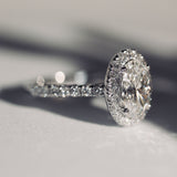 Emily Forever Halo Engagement Ring, Oval Cut With Pavé