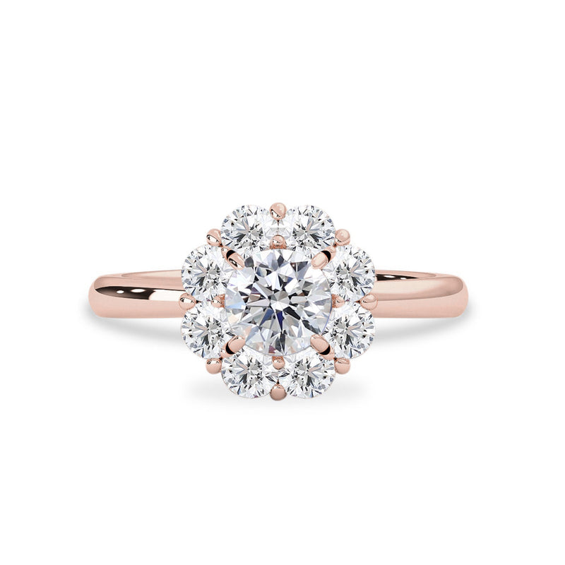 True Love Halo Engagement Ring No.3, Round Brilliant With Halo