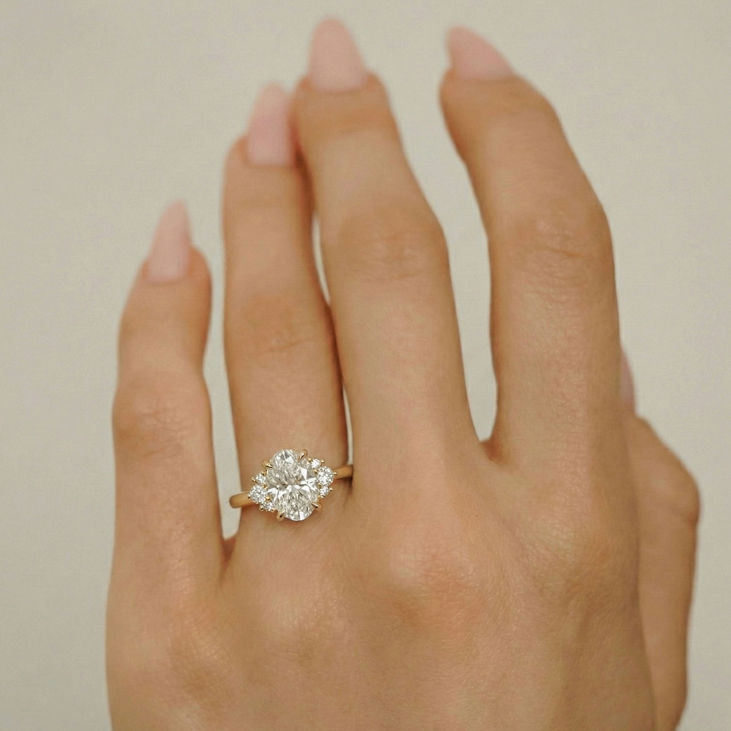 Banff Oval Solitaire Engagement Ring, Oval with Round Brilliant