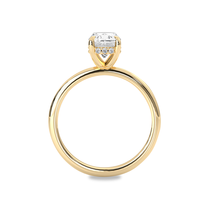 14k Gold Elongated Cushion Cut Moissanite Hidden Halo Engagement Ring