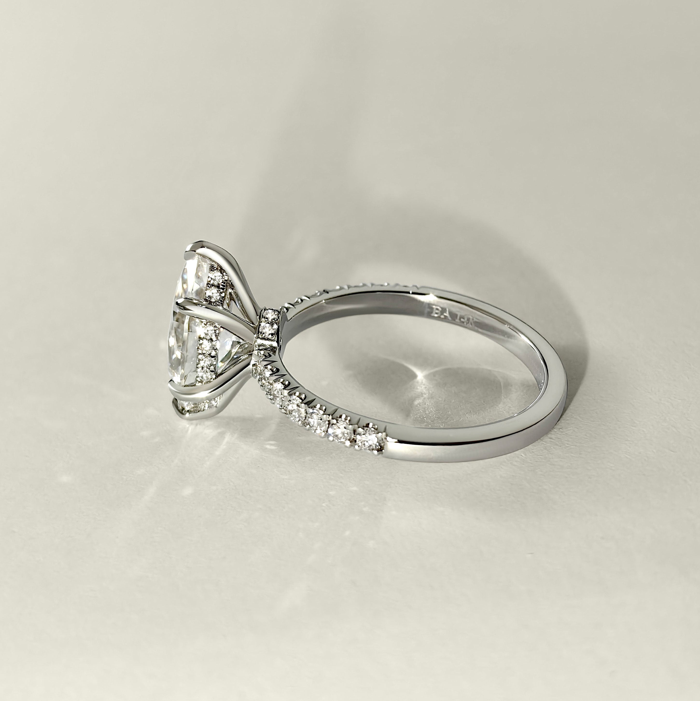 Lily Marquise Double Hidden Halo Engagement Ring, Moissanite/Lab Grown Diamond