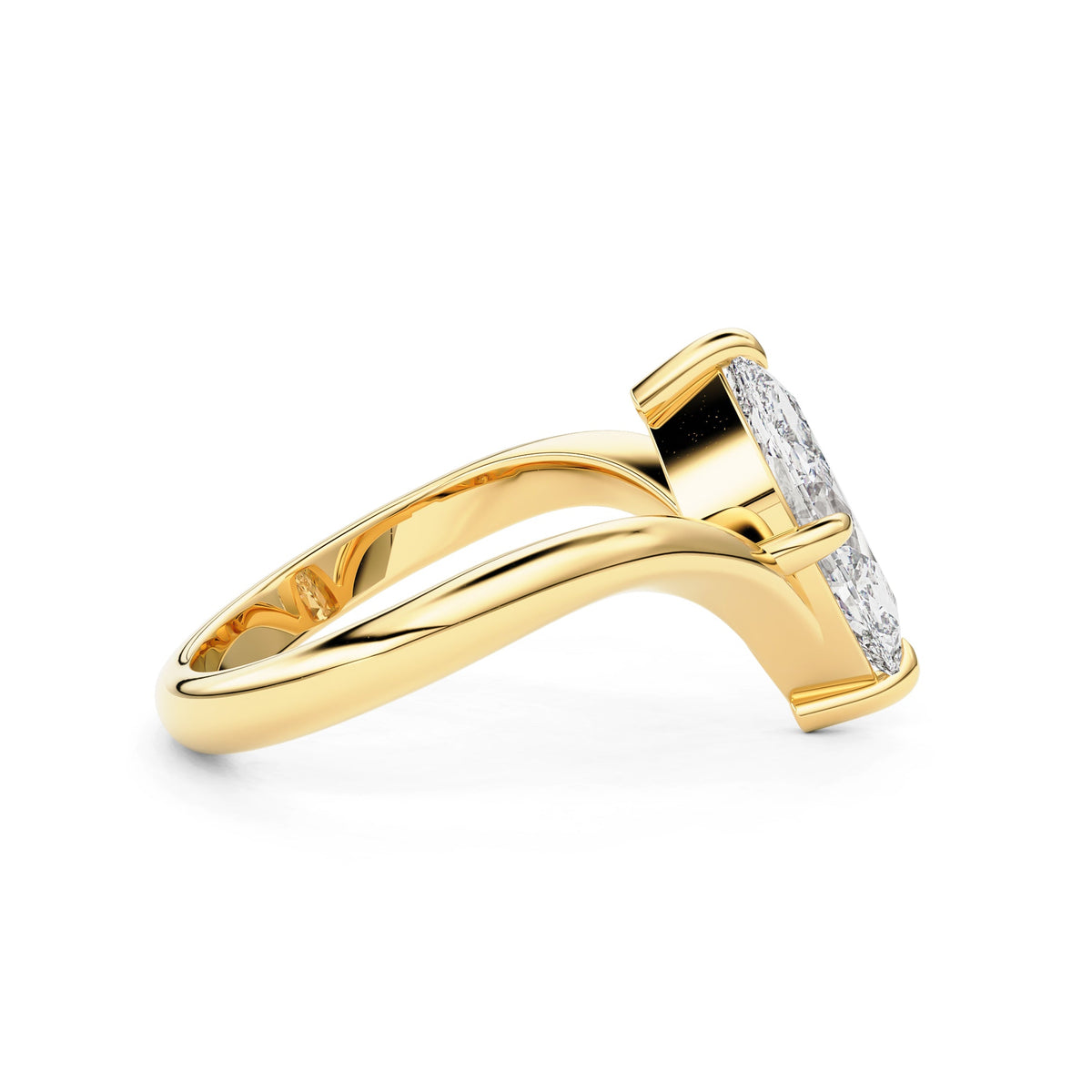Vela Marquise Offset V-Band Solitaire Engagement Ring